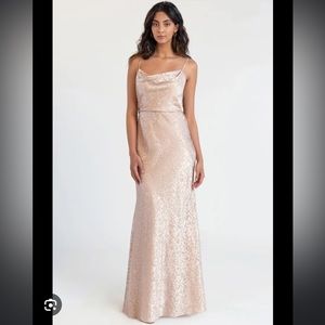 Jenny Yoo Dahlia Gemma Satin Burnout Bridesmaid dress